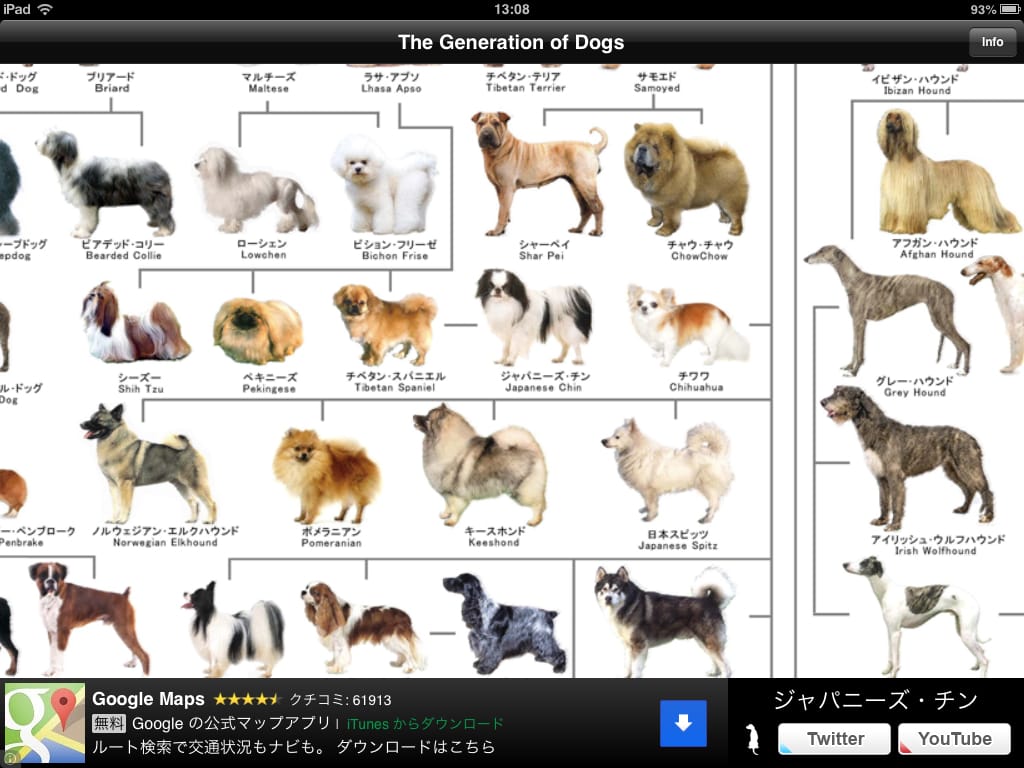 犬の系統図：さまざまな犬種のシルエット神経衰弱で遊べる犬の系統図 Iphoneandroidアプリ情報サイト｜applision 